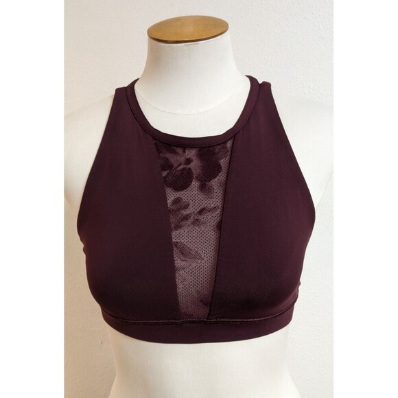 Women's Lululemon Energy Bra Flocked Dark Adobe Criss Cross Back Size 6 - Picture 2 of 9